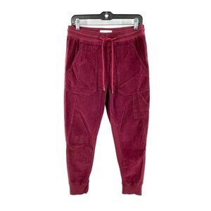 Anthropologie Women's Burgundy Cordouroy Leigh Cargo Jogger Pants Size Small